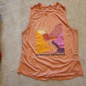Women's Orange Graphic Tank Top